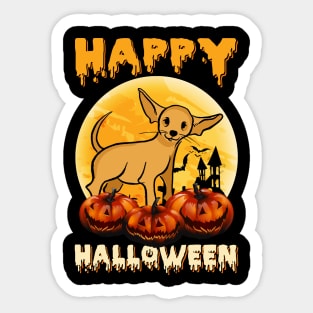 Chihuahua Halloween Scary Pumpkin Moon Sticker